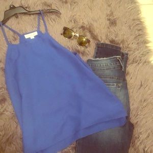 Blue blouse top